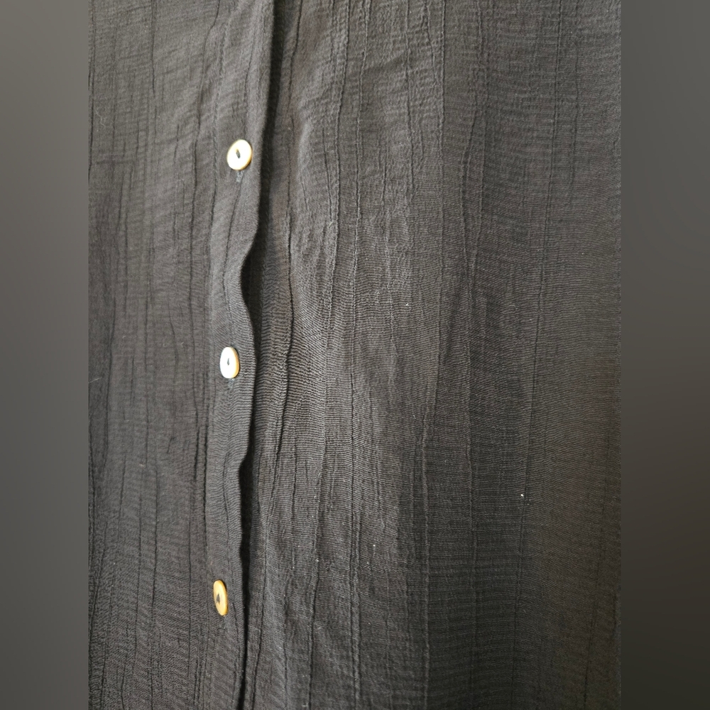 ESQUALO | Elegant Black Button-Down Blouse, Size 8 - Picture 4 of 10